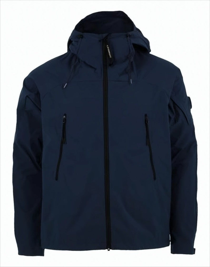 C.P. Company Minimalist Blue Polyester Jacket With Zippered Pockets