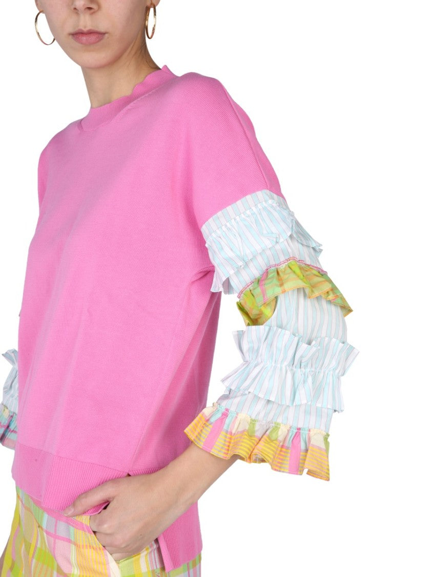 Boutique Moschino Ruffles Jersey Sweater