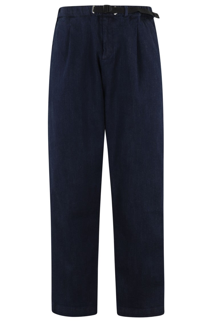 White Sand Relaxed Fit Cotton Trousers