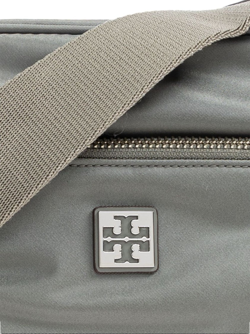 Tory Burch Rectangular Grey Shoulder Bag With Adjustable Strap