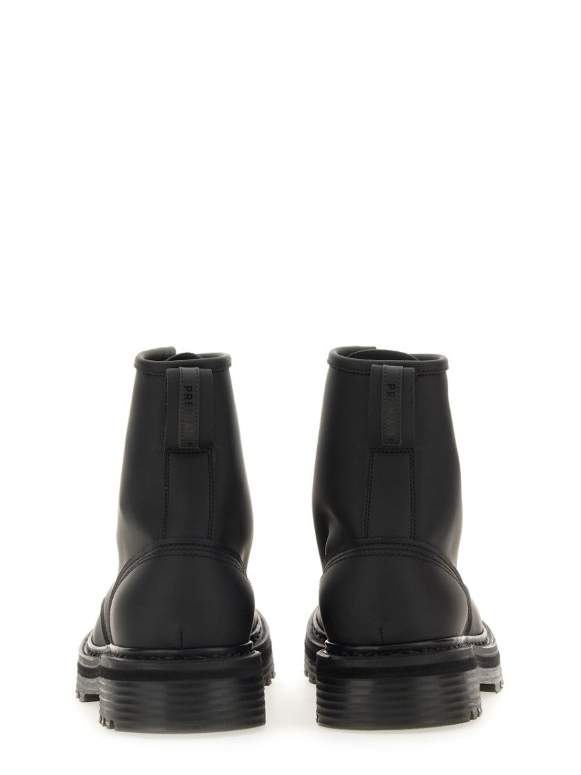 Premiata Leather Boots With Tubular Lace-Up Design