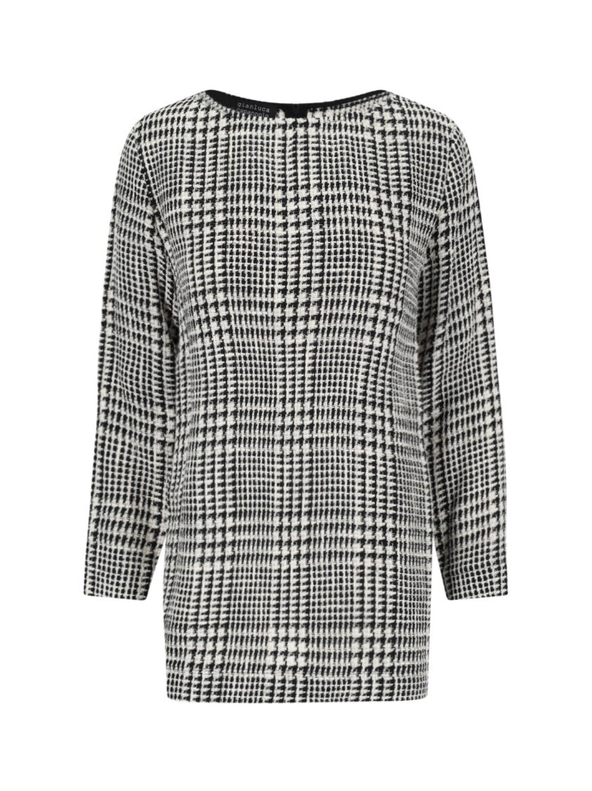 Gianluca Capannolo Houndstooth Midi Dress – White