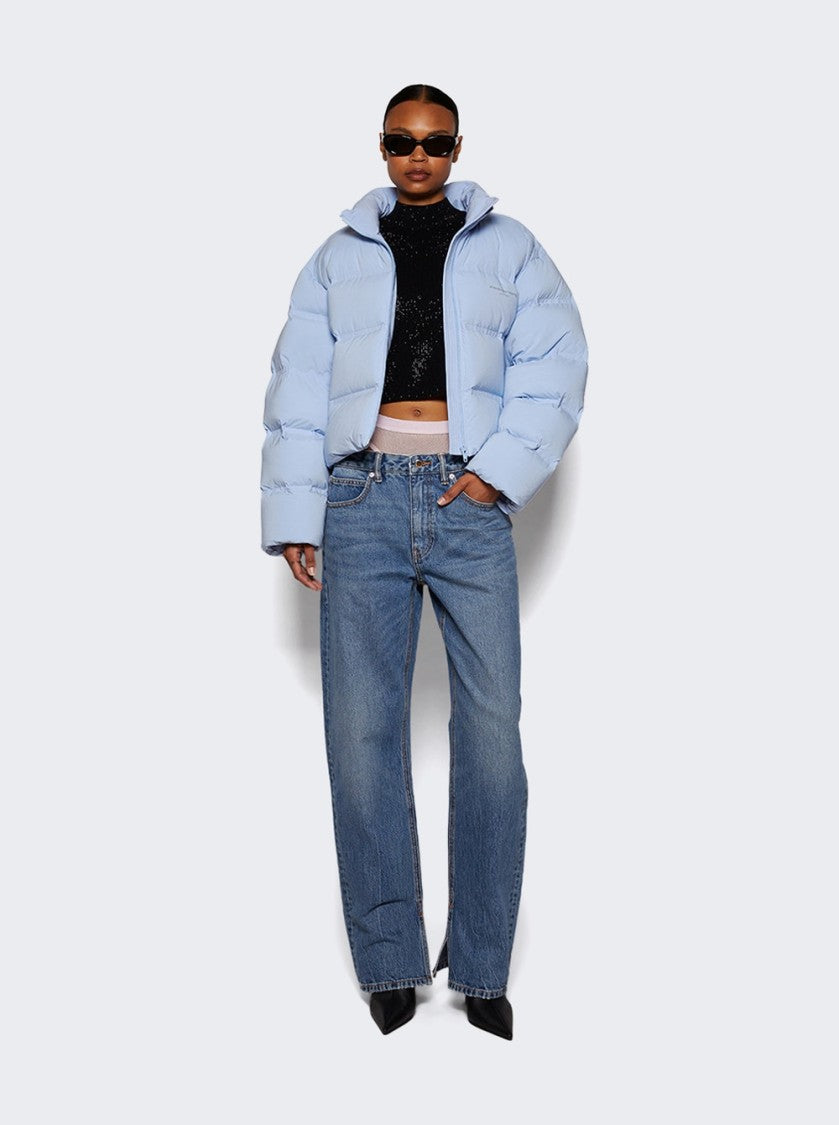 Alexander Wang Pre-Styled Hotfix Undie Slit-Hem Jeans Vintage Light Indigo