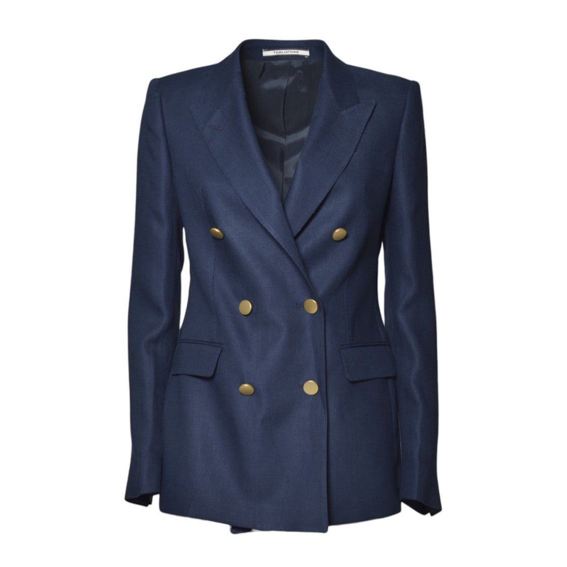 Tagliatore J-Parigi Double-Breasted Jacket In Blue Linen Twill