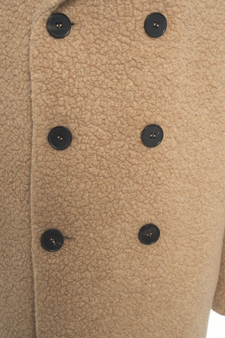 Harris Wharf London Textured Bouclé Peacoat With Wide Notch Lapels