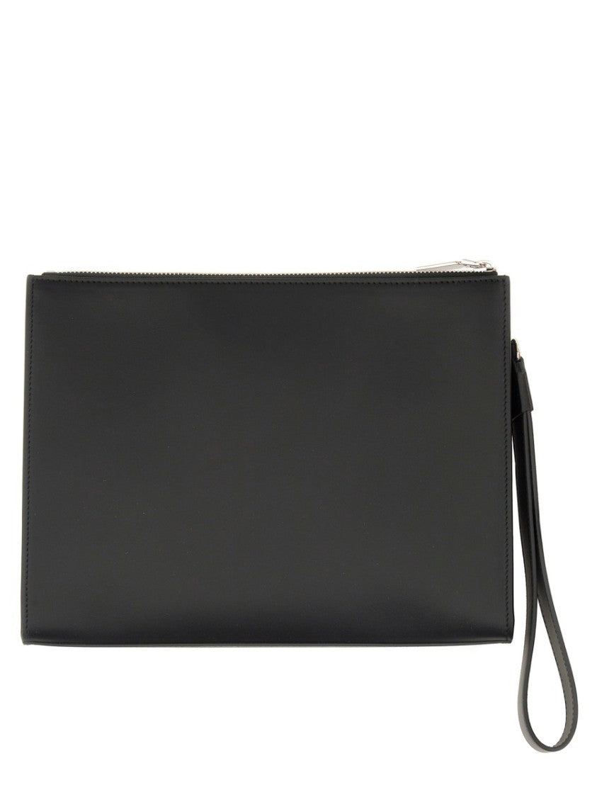Alexander Mcqueen Calfskin Pouch With Logo