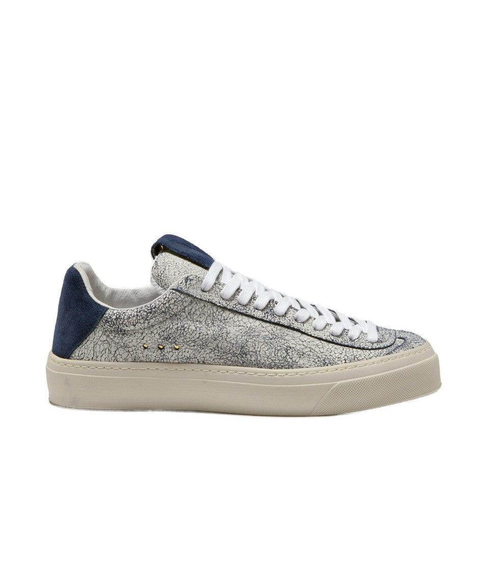 Aqua Alta Venice Craquelé Leather Sneakers With Lightweight Sole