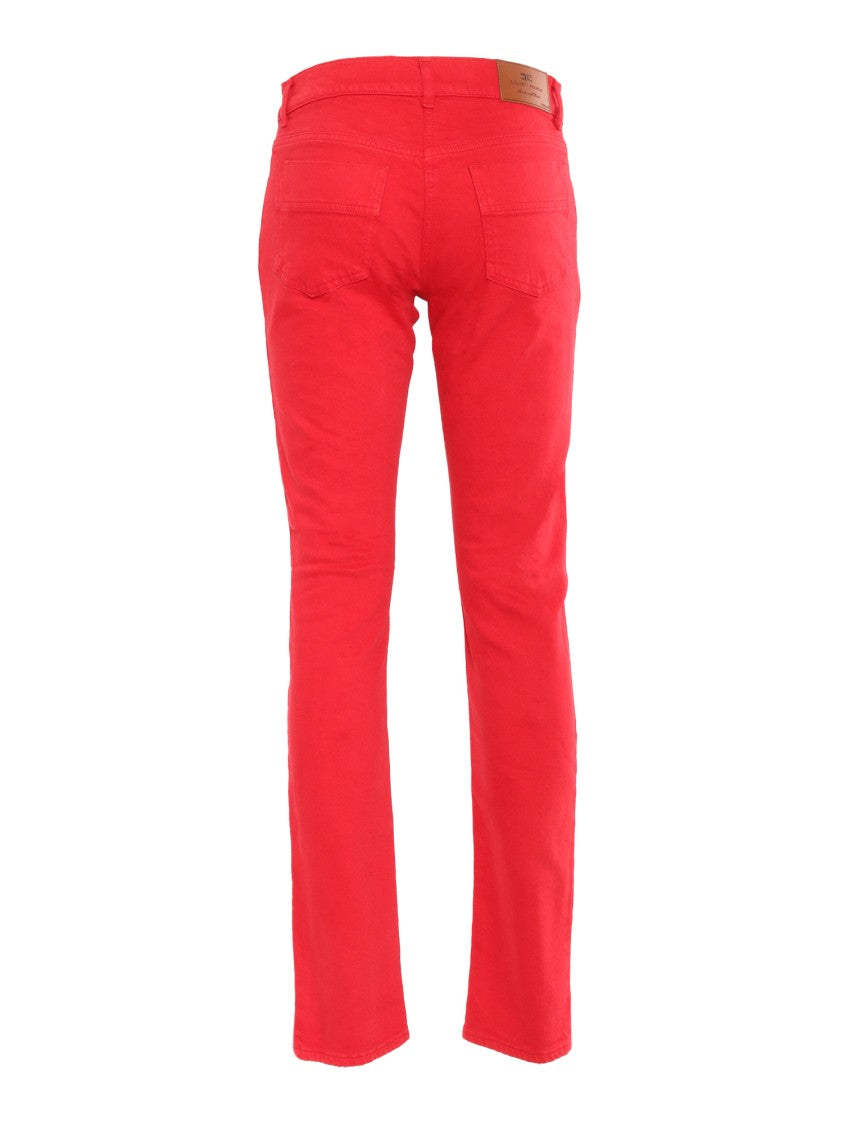 Elisabetta Franchi Fitted Red Jeans