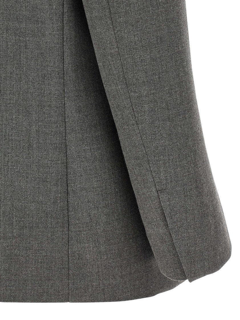 Jil Sander Double-Breasted Textured Wool Blazer With Flap Pockets