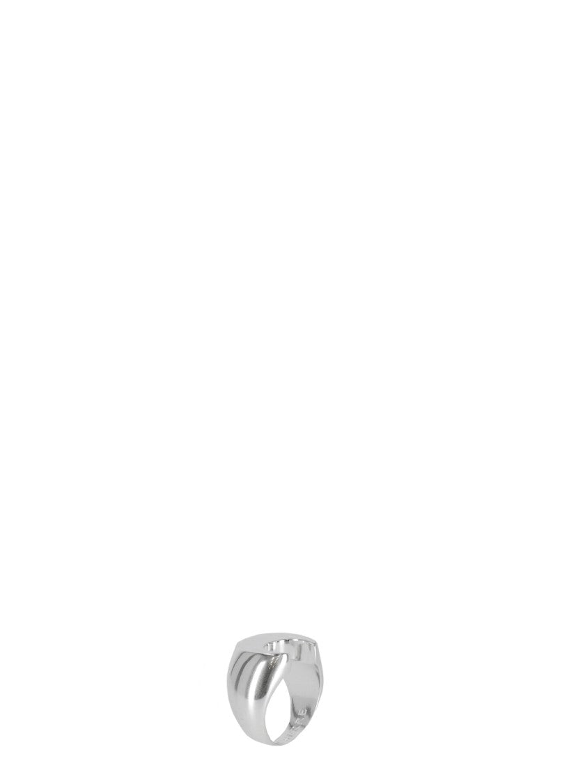 Marine Serre Polished Silver Moon-Shaped Ring