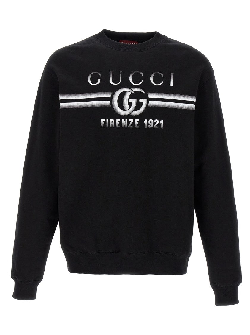 Gucci Brushed Cotton Logo Print Sweatshirt