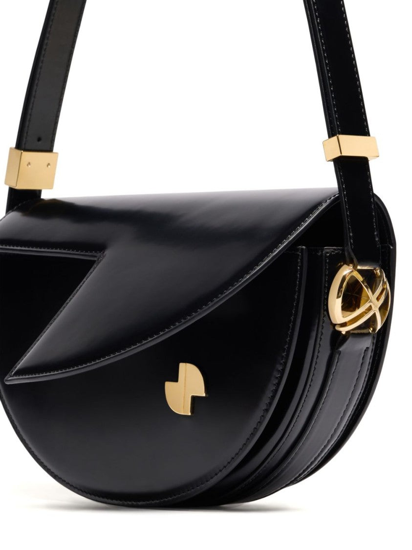 Patou Half-Moon Shape Bag With Foldover Top And Magnetic Closure