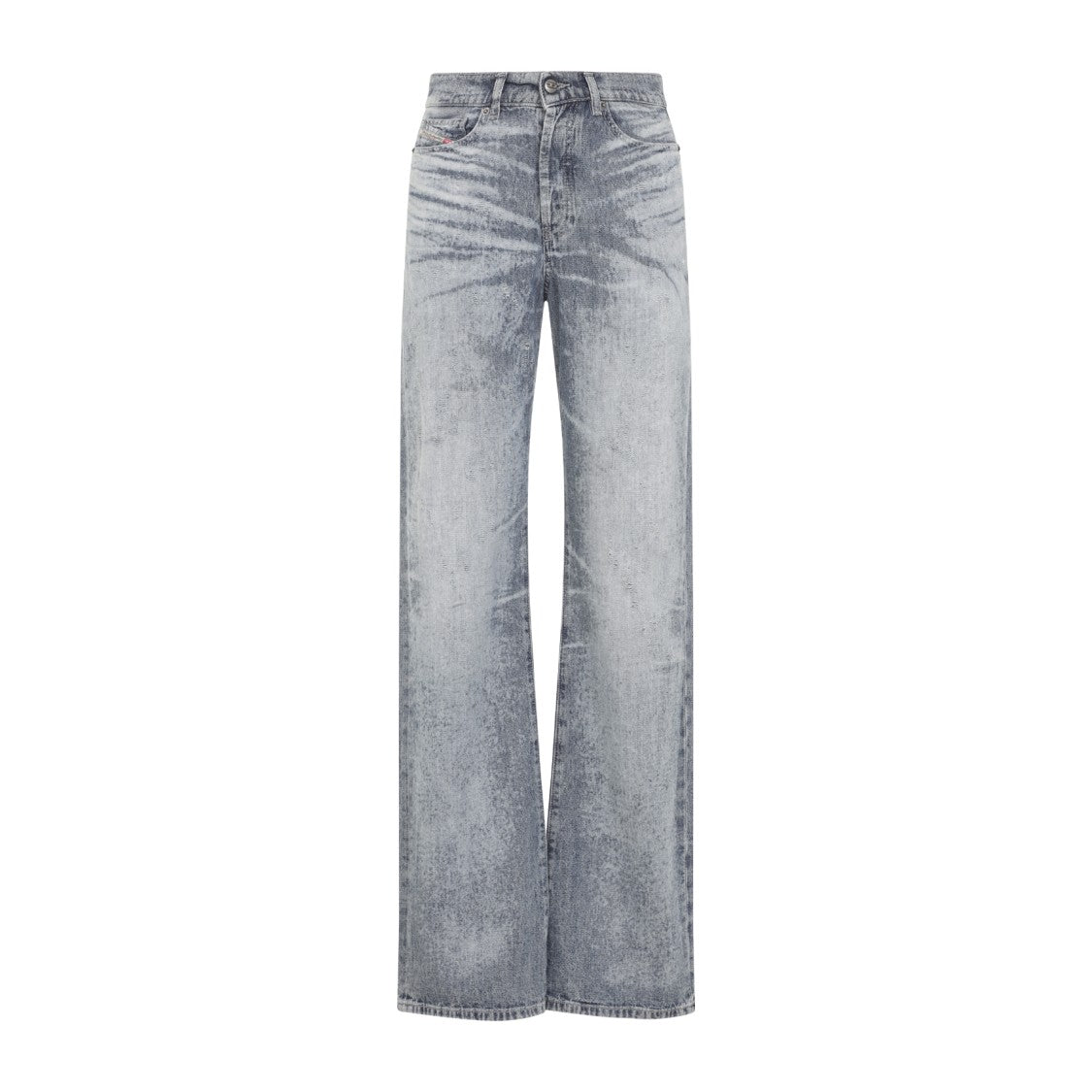 Diesel High-Waisted Wide-Leg Jeans With Vintage Acid-Wash Finish