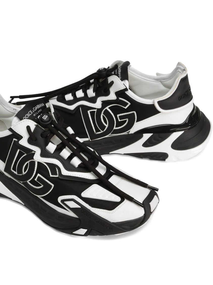 Dolce & Gabbana Panelled Leather Sneakers With Iconic Logo Patch