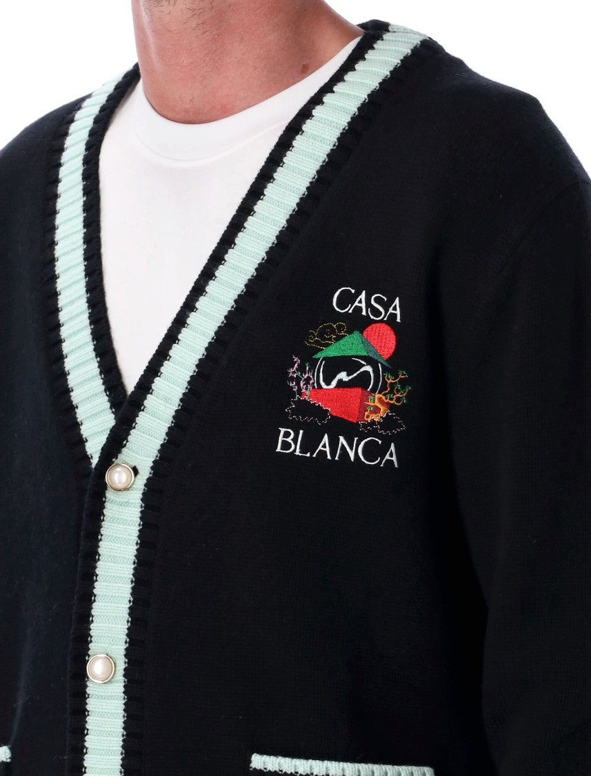 Casablanca Merino Stacked Casa Mountain Temple Sweater