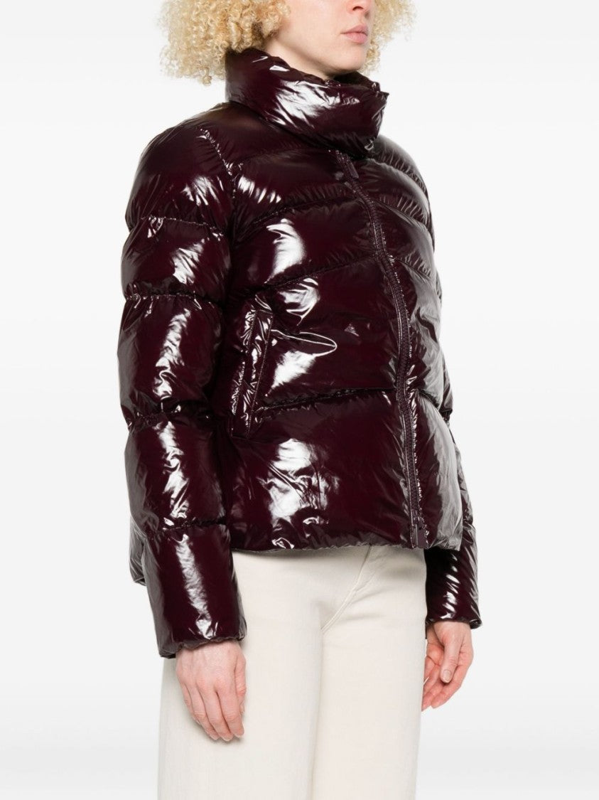 Pinko Bordeaux Padded Jacket With High Collar