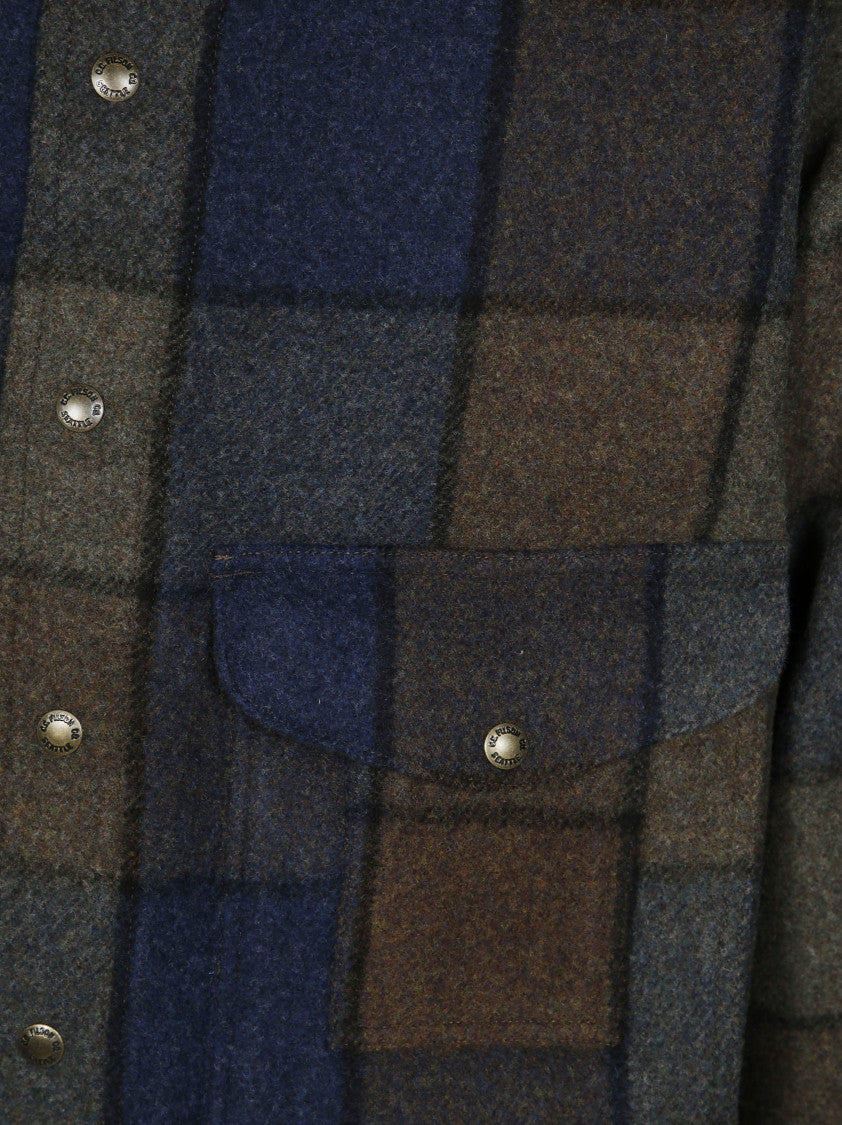 Filson Checkered Pattern Men's Shirt Jacket With Buttoned Cuffs