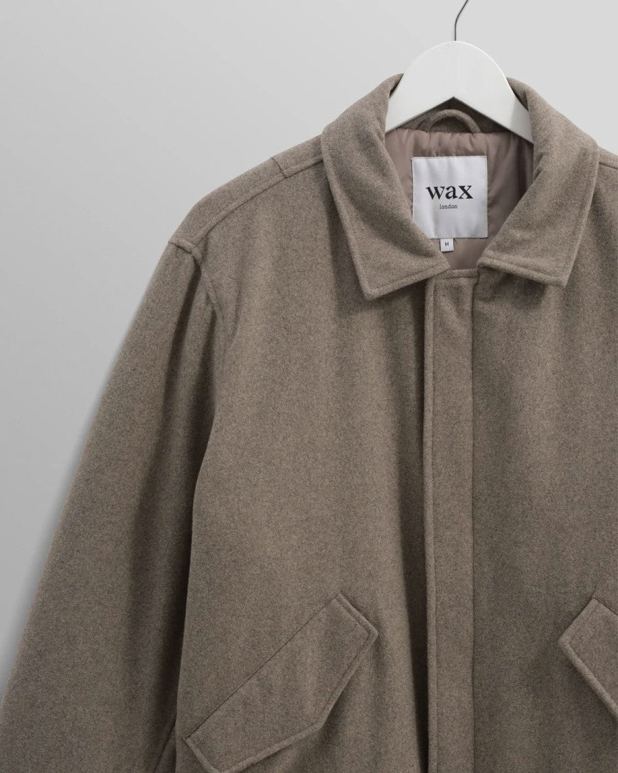 Wax London Classic Padded Wool Blend Bomber Jacket