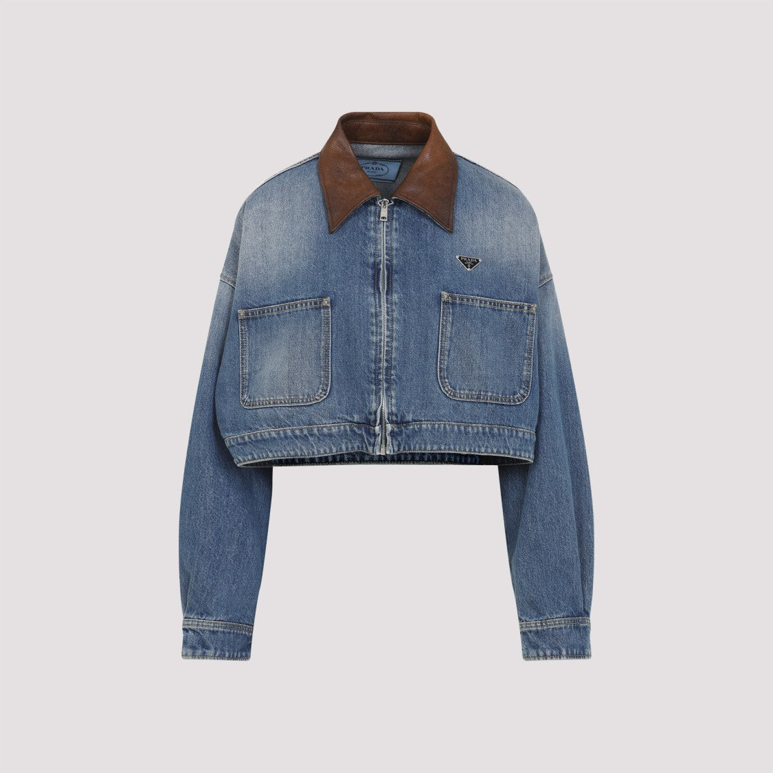 Prada Light Blue Cotton Blouson