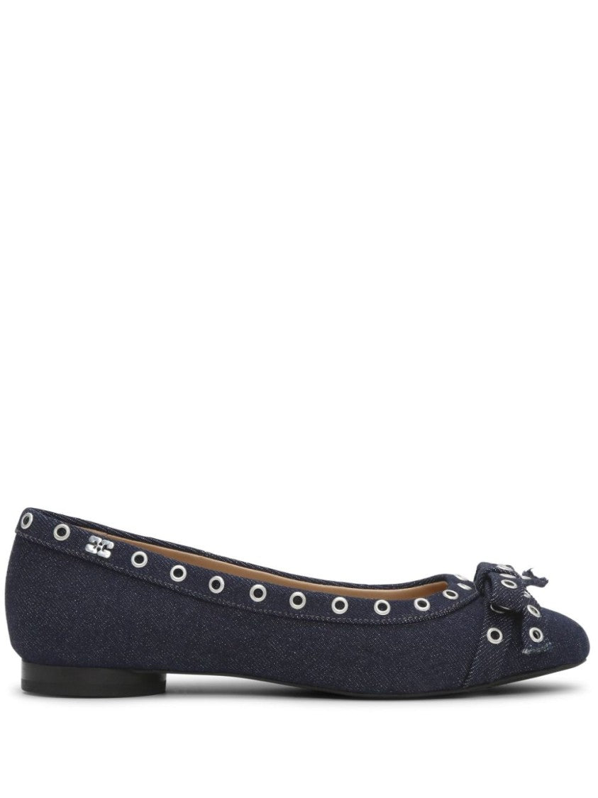 Ganni Classic Ballerina Blue Shoes