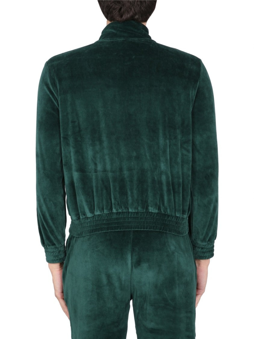 Sporty And Rich Full-Zip Sweatshirt With Plush Texture