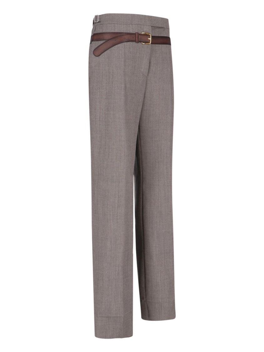 Prada Pants With Trompe-L'œil Belt – Brown