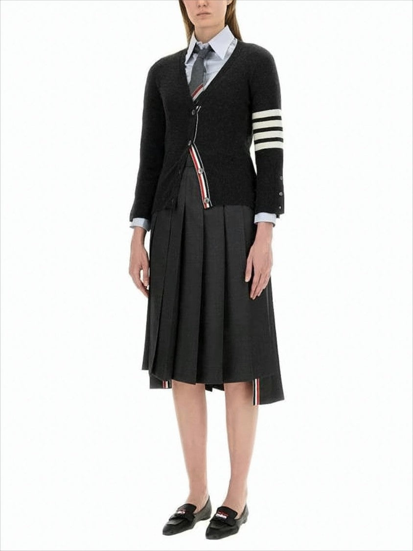 Thom Browne Cashmere V-Neck Cardigan With Striped Accents