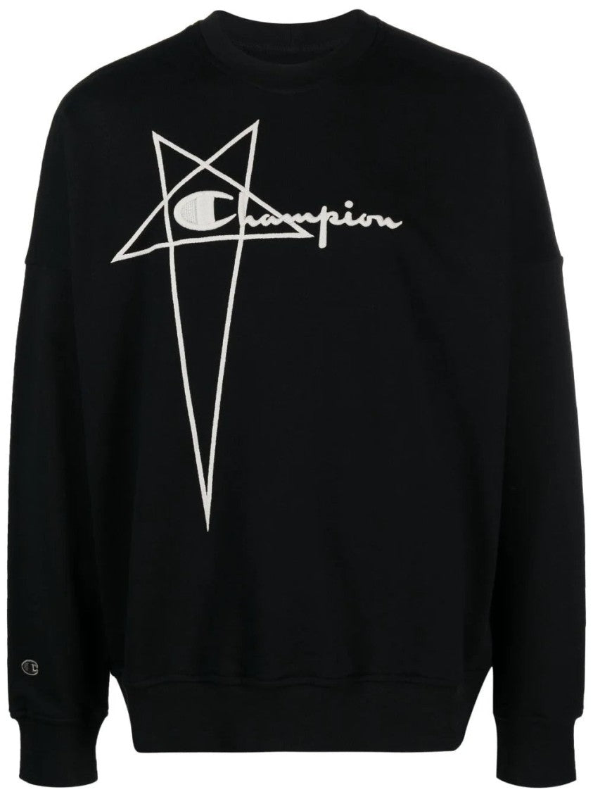 Rick Owens X Champion Pullover With Striking Graphic Design