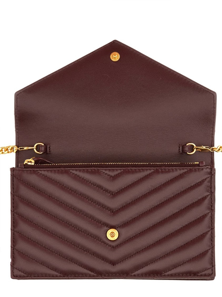 Saint Laurent "Envelope Cassandre" Wallet With Chain