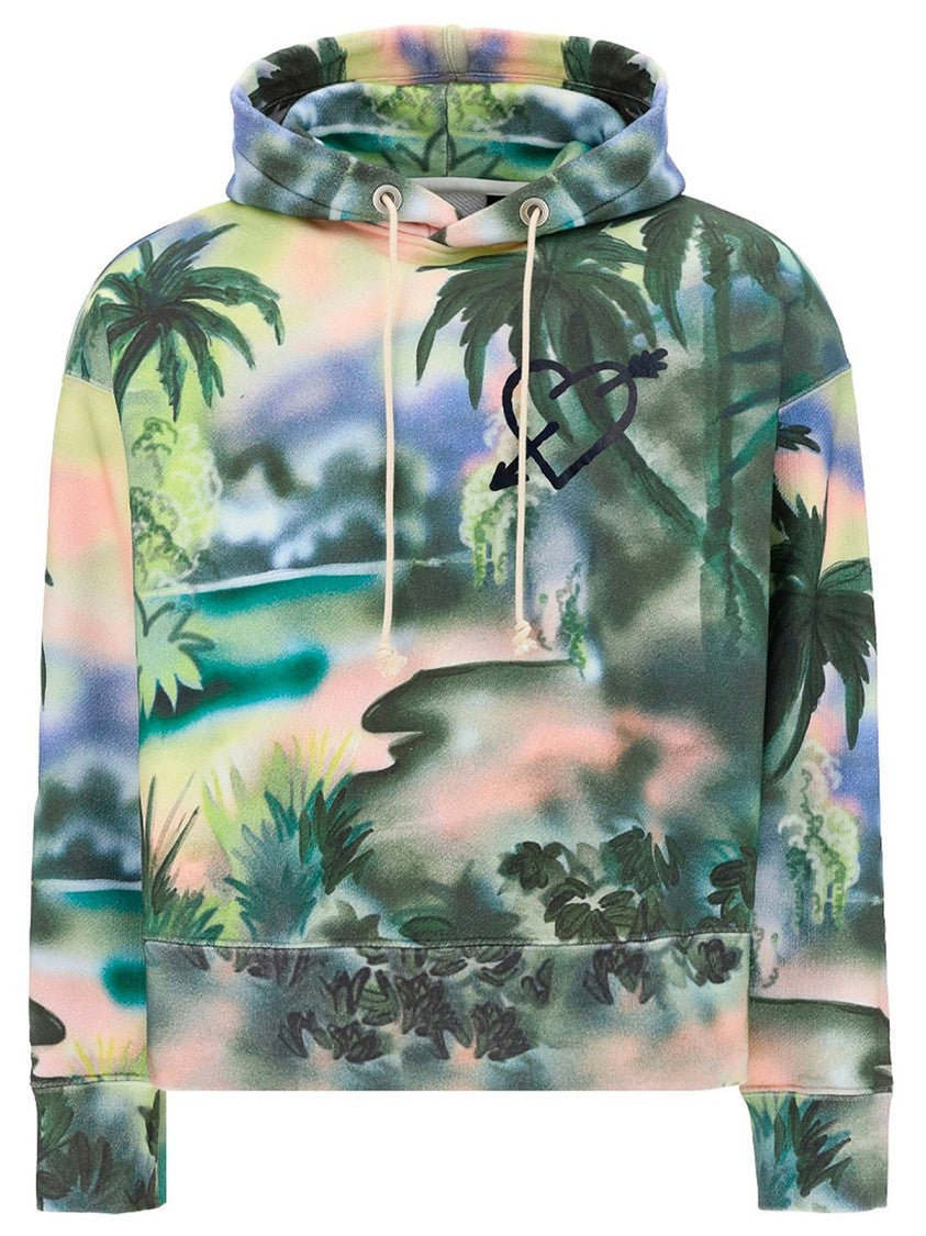 Palm Angels Cotton Logo Hooded Sweatshirt