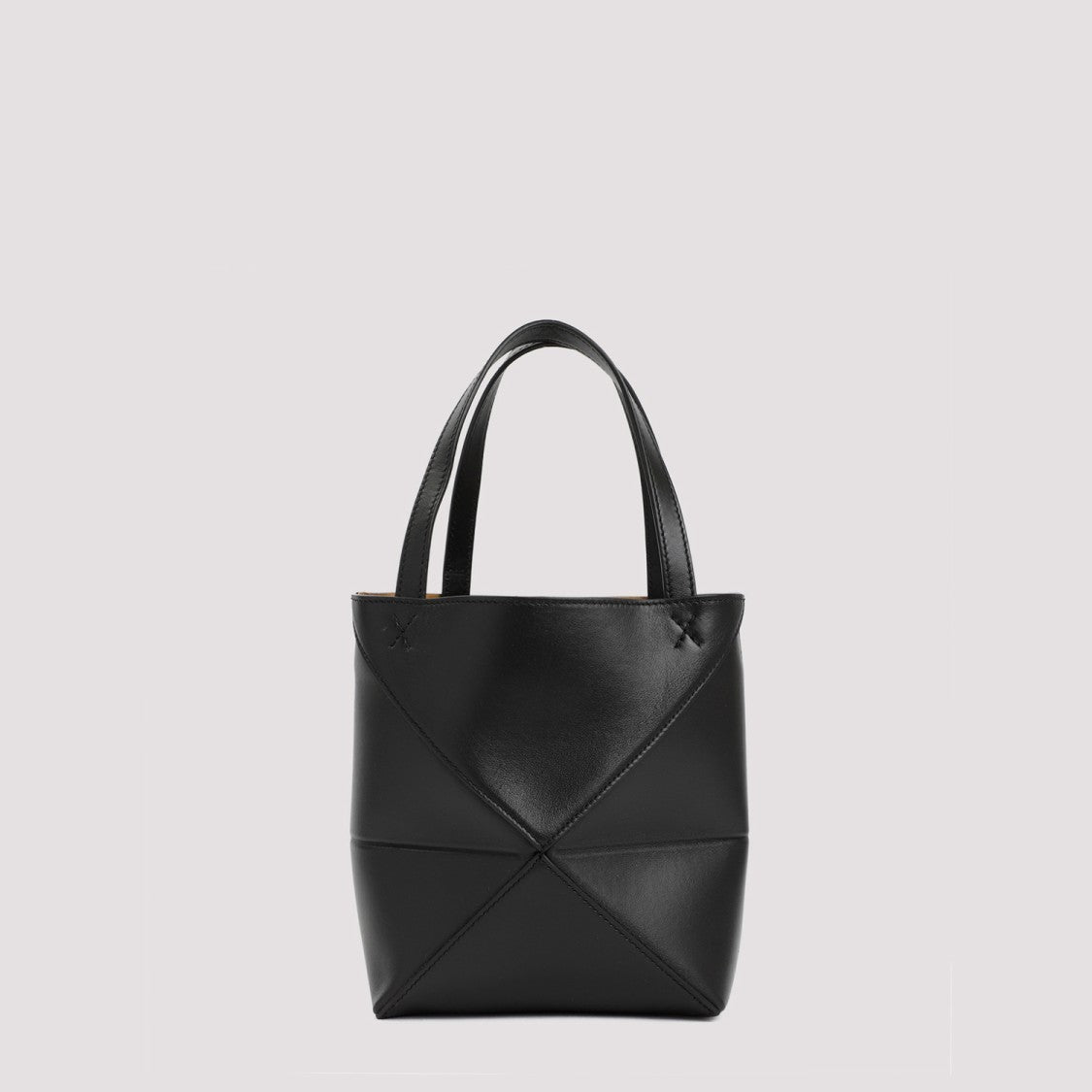 Loewe Black Calf Leather Puzzle Fold Tote Mini
