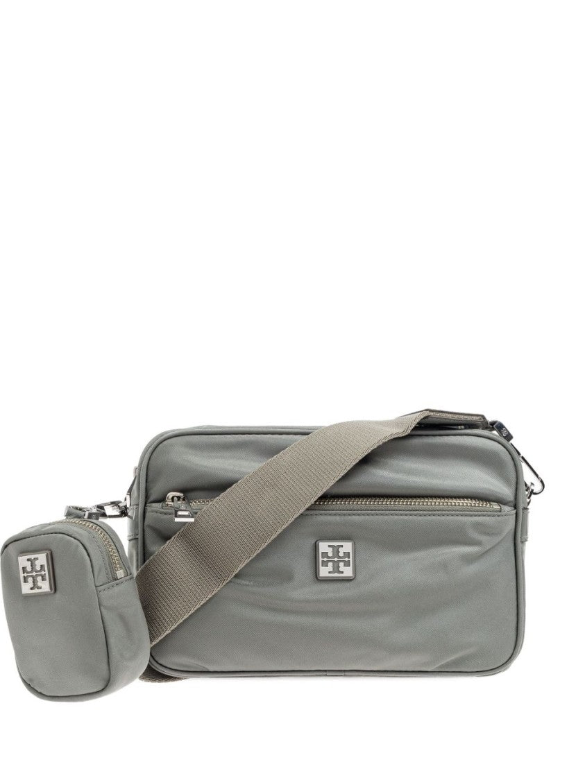 Tory Burch Rectangular Grey Shoulder Bag With Adjustable Strap