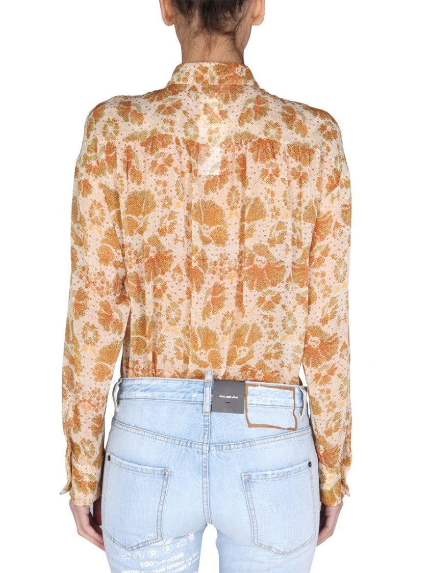 Dsquared2 Textured Crepe Shirt With Classic Collar