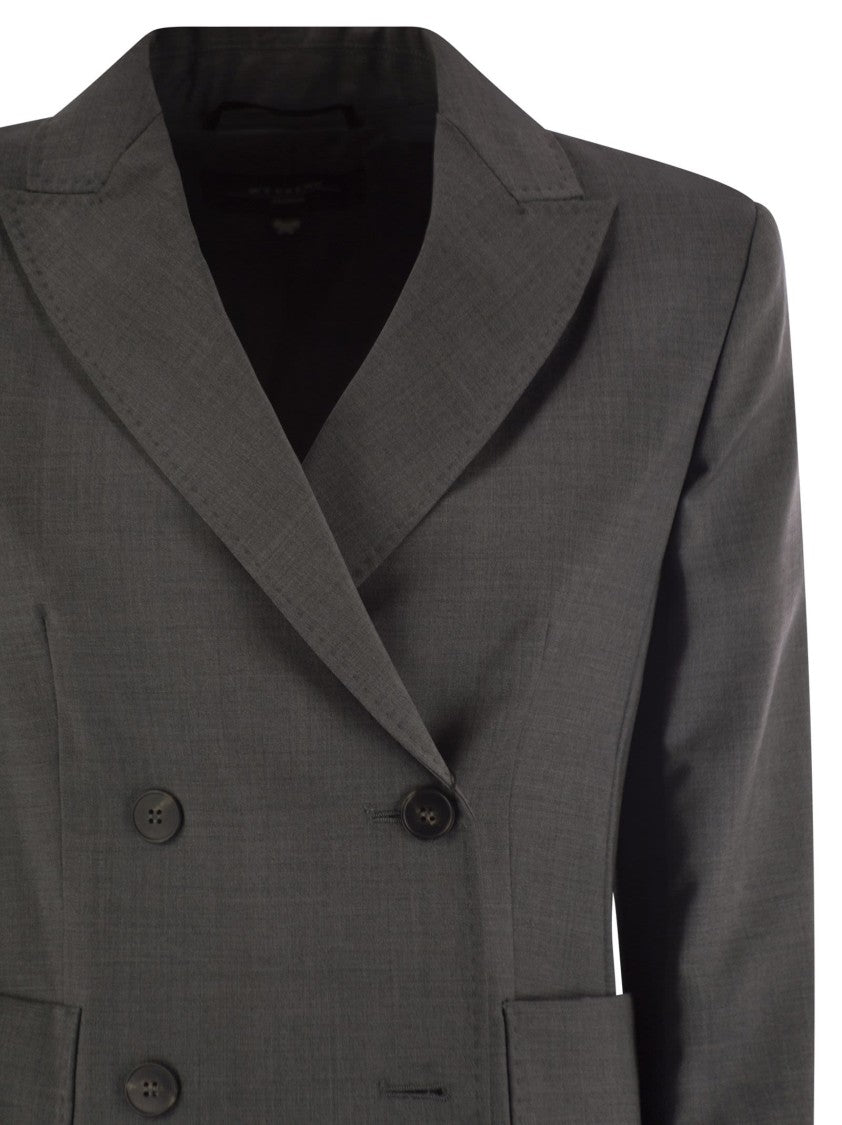 Max Mara Ornati - Double-Breasted Blazer In Wool Canvas