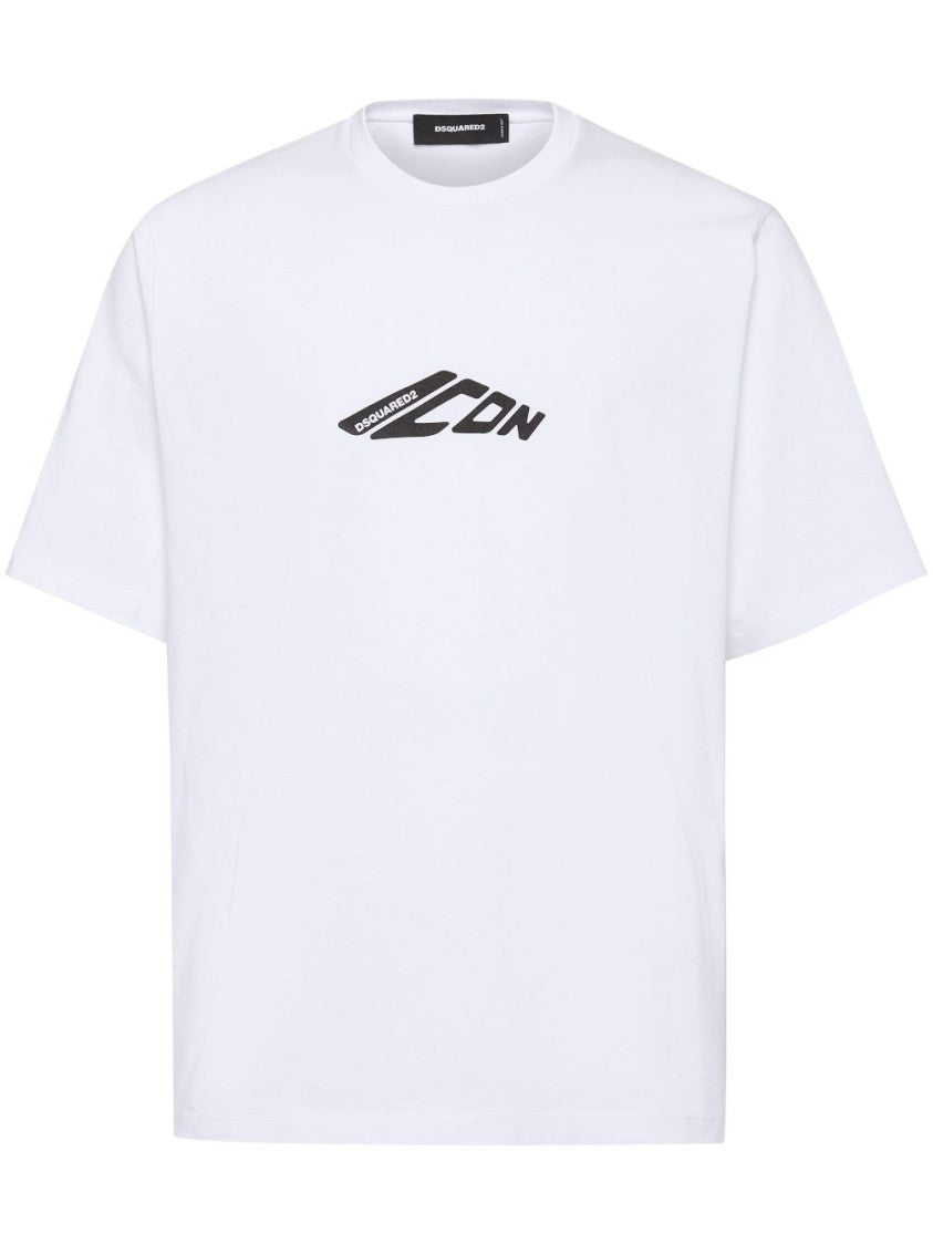 Dsquared2 Graphic Print Cotton Jersey T-Shirt With Crew Neck