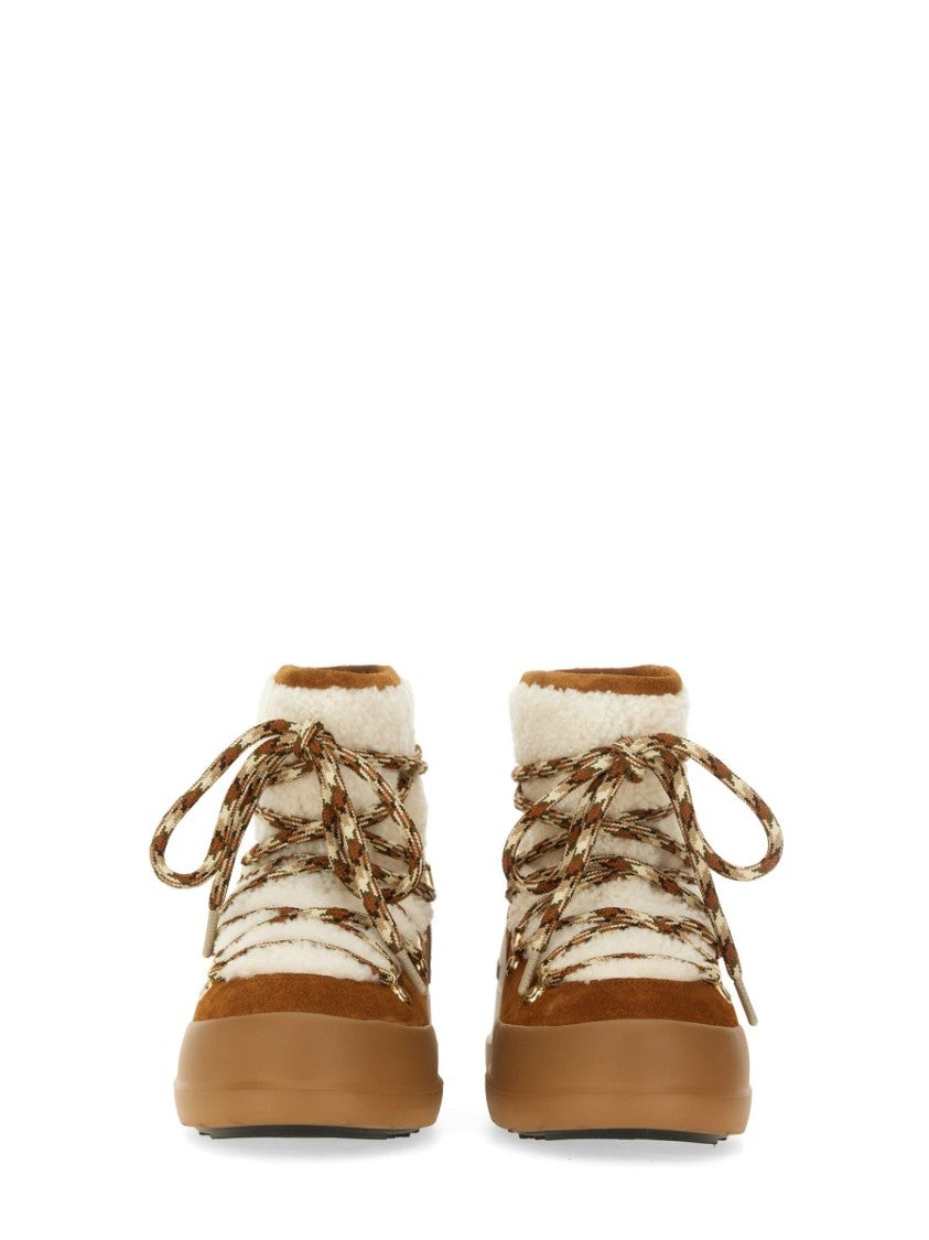 Moon Boot Mid-Height Suede And Shearling Stivale Luna Boots