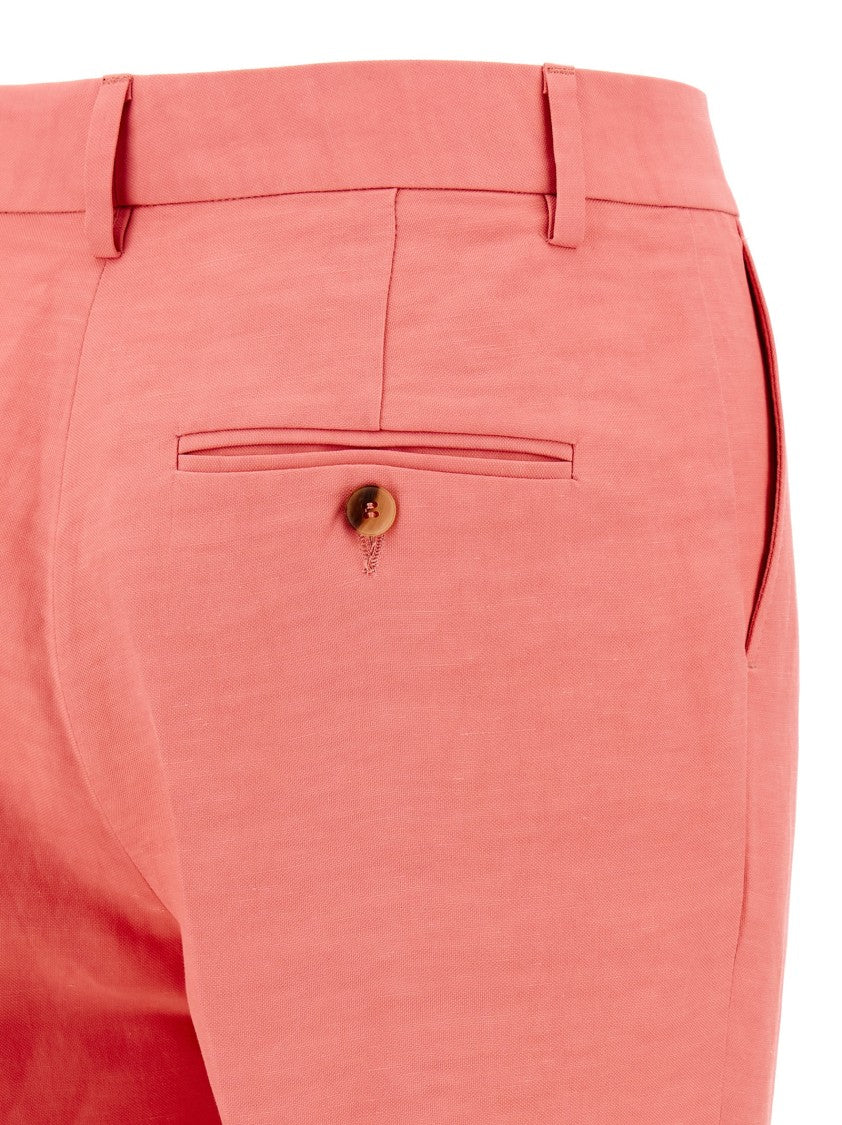 Alberto Biani Linen Blend Chinos With Tailored Pleat