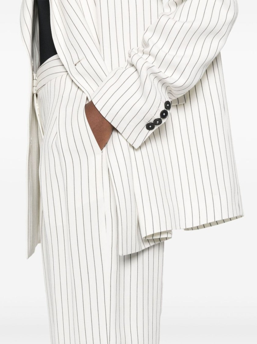 Loulou Studio Ecru Ayla Tailored Trousers