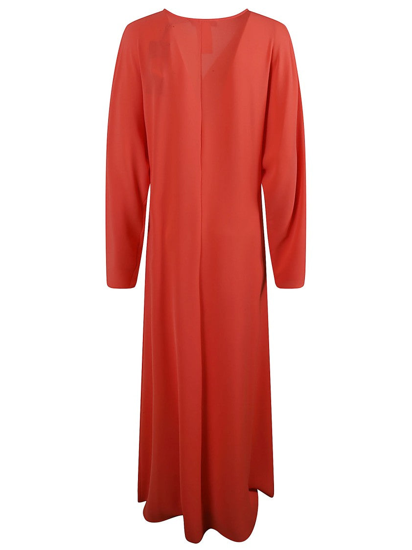 Max Mara Flowing Red Triacetate Maxi Dress