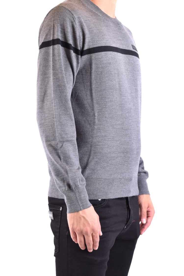 Dsquared2 Contrast Stripe Knit Top In Grey