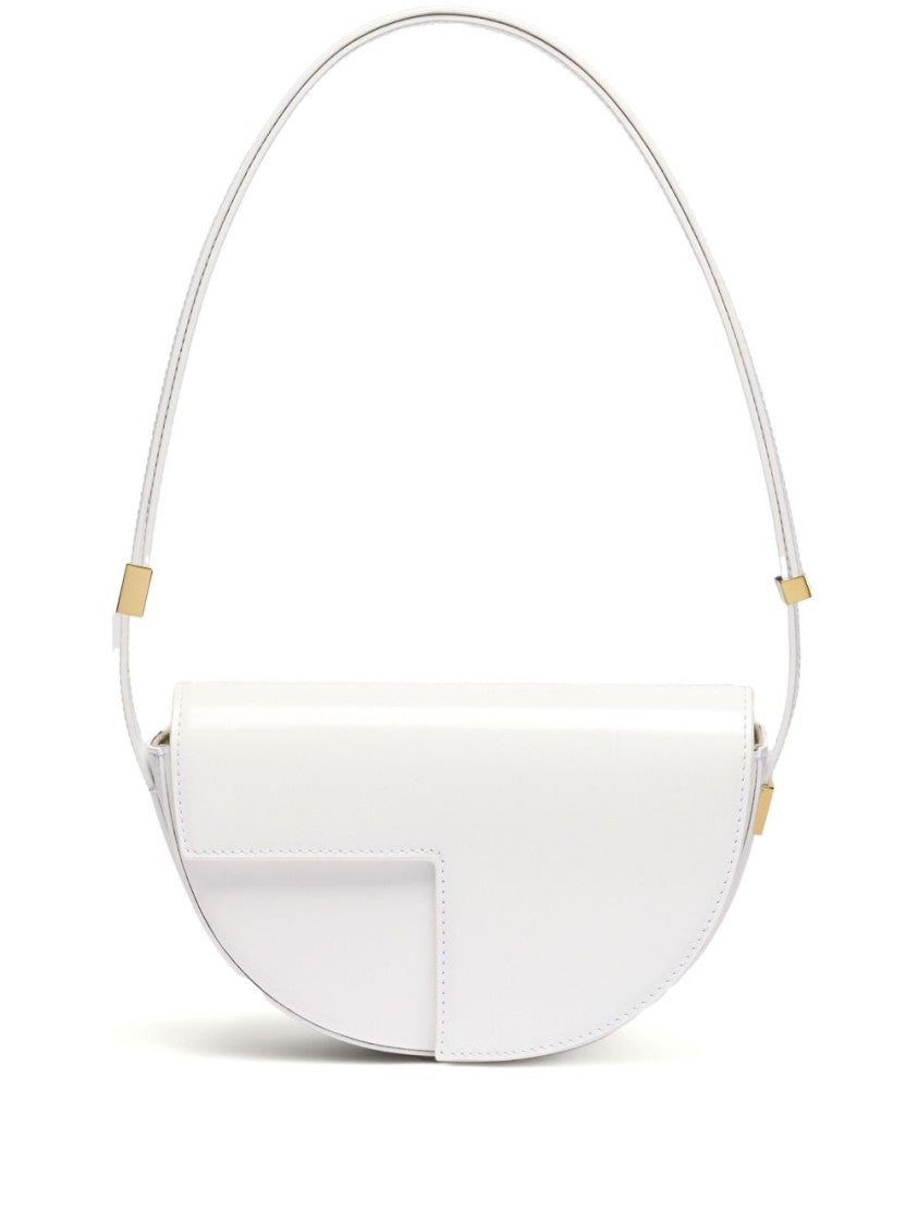 Patou Foldover Top White Bag With Magnetic Closure
