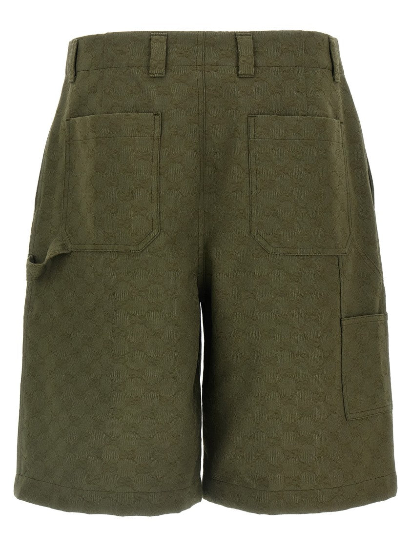 Gucci Wide Leg Gg Fabric Bermuda Shorts