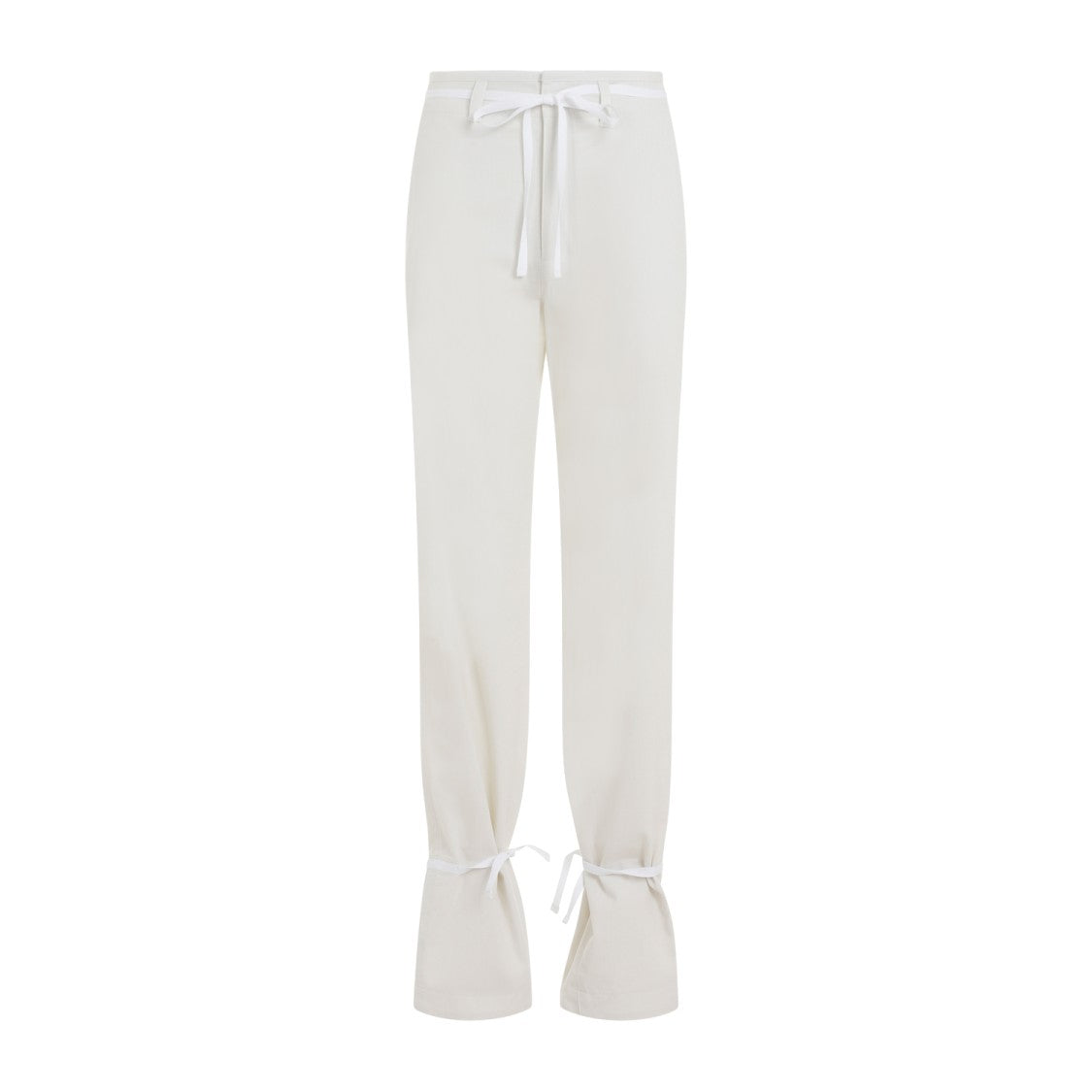 Lemaire Chalk White Cotton Straight Pants
