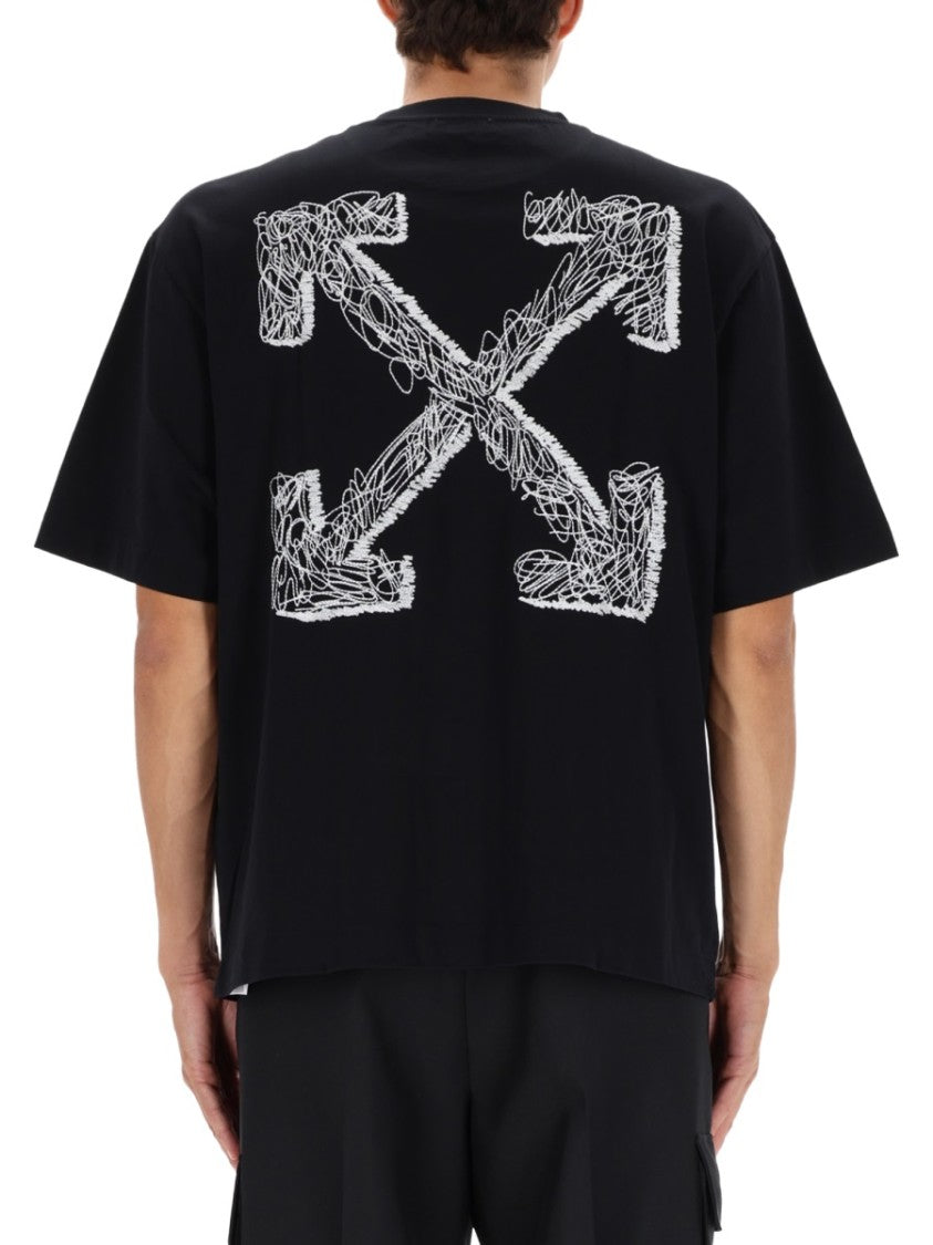 Off-White Short-Sleeve Black T-Shirt