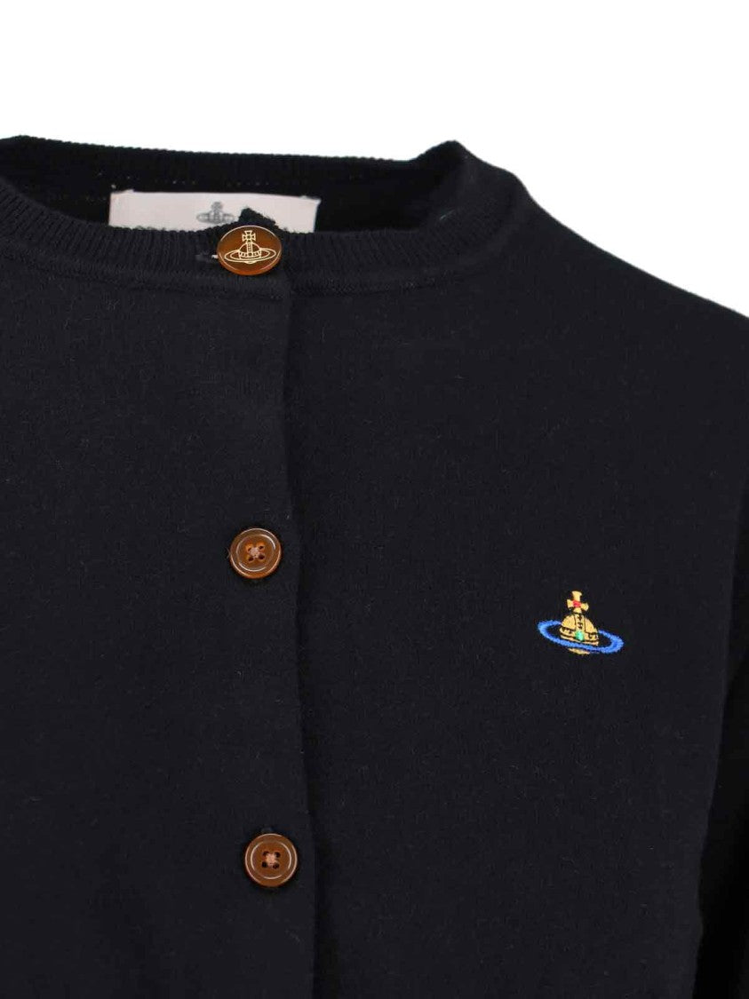 Vivienne Westwood Black Cotton "Bea" Cropped Cardigan