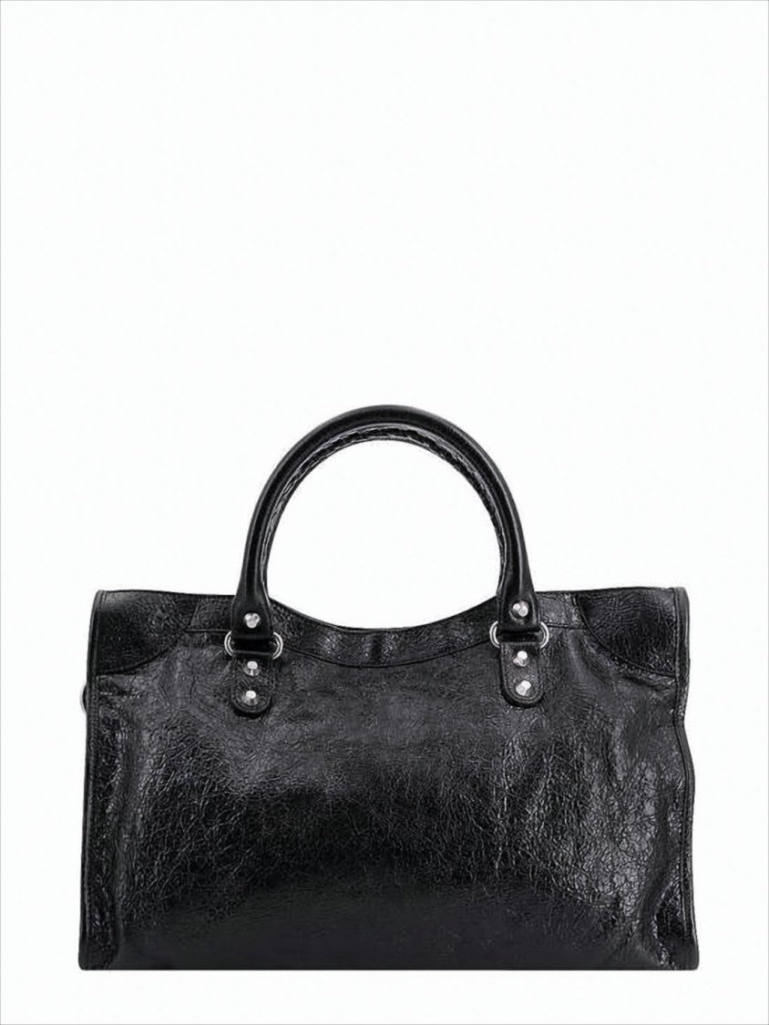 Balenciaga Textured Lambskin Tote Bag With Zip Pocket And Dual Handles