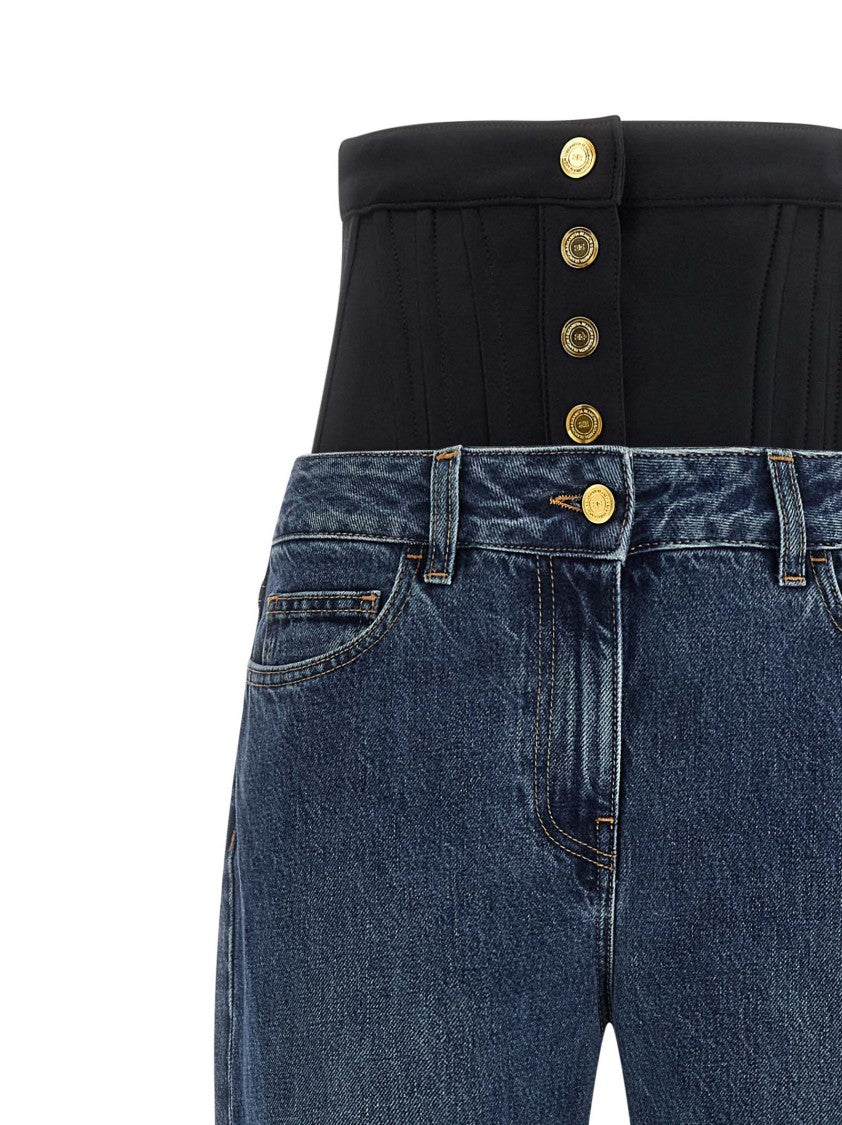 Elisabetta Franchi Bustier Insert Jeans