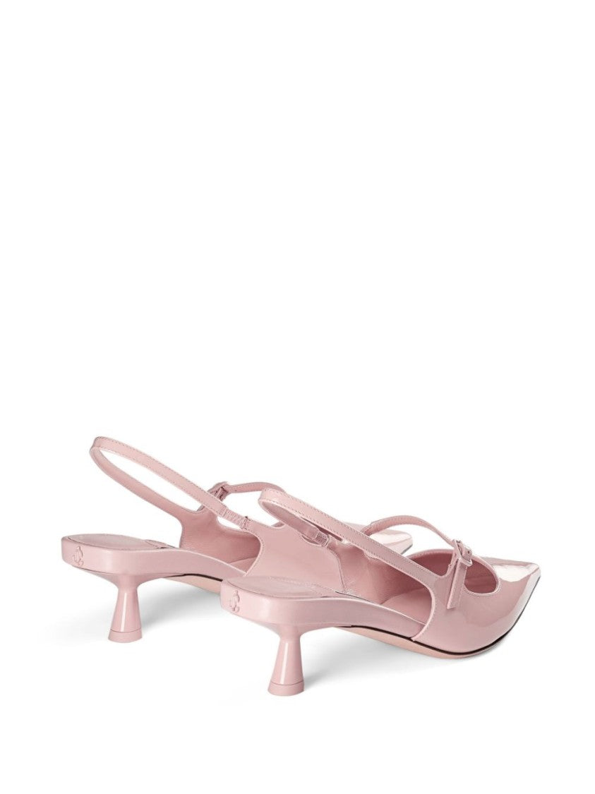 Jimmy Choo Pointed Toe Slingback Heels With Patent Finish