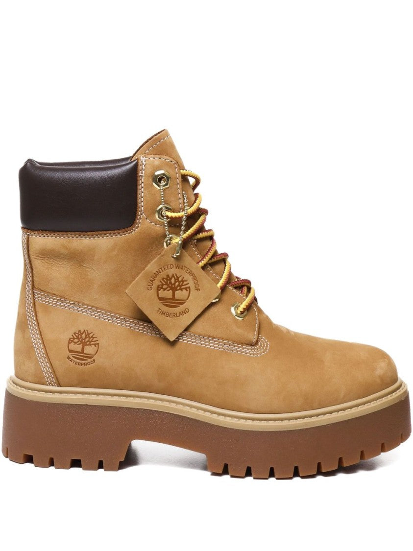 Timberland Brown Lace-Up Boots With Sturdy Sole