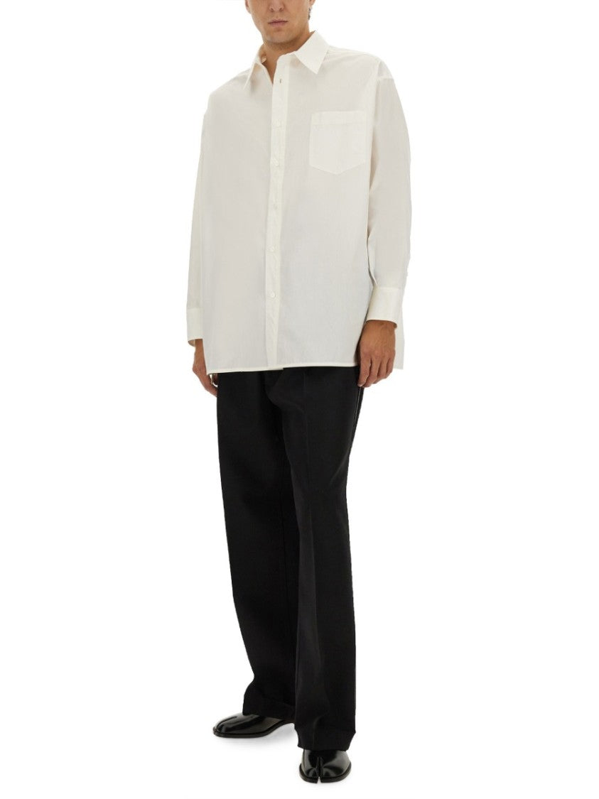 Maison Margiela High-Waisted Pants With Pleats And Stylish Belt